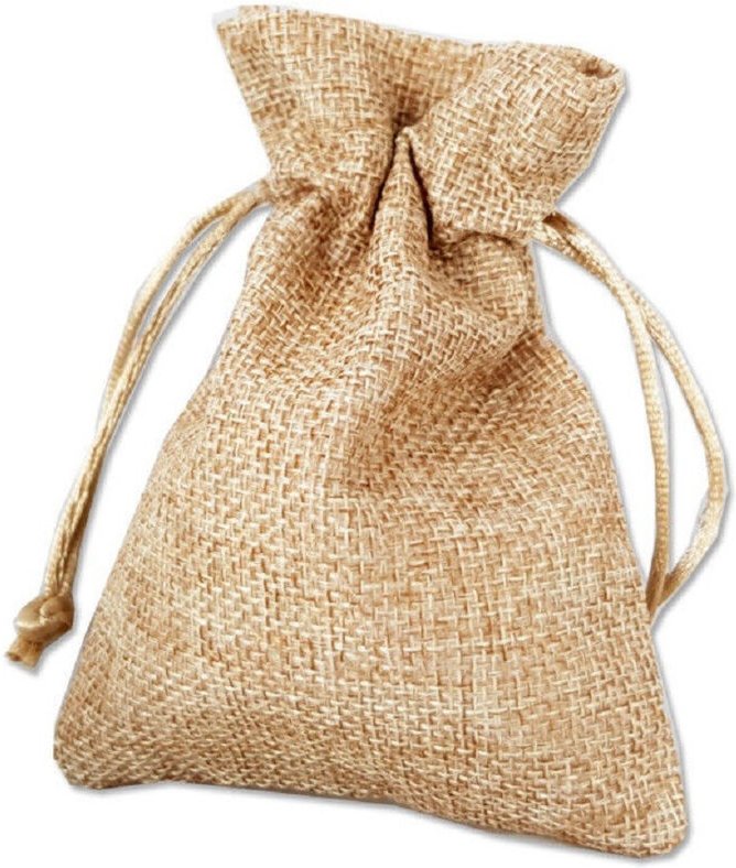 Trade Shop Traesio - Trade Shop - 12 x sacchetti stoffa porta confetti matrimont battesimo bomboniera - Braun