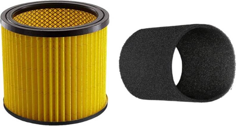 2in1 Set: Patronenfilter + Schaumfilter kompatibel mit Einhell te-vc 2230 sa, te-vc 2340 sa, Einhell th-vc 1815, th-vc 1...