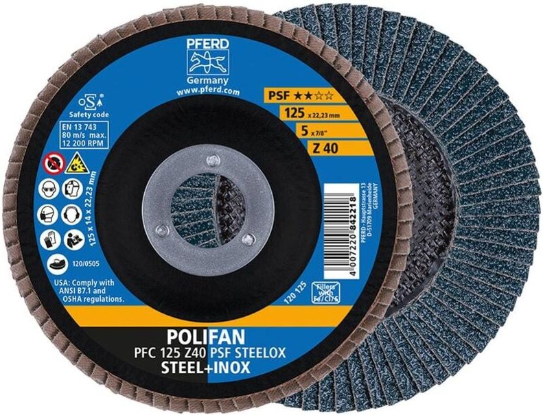 Fächerschleifscheibe z 40PSF gerade 115mm K40 Pferd