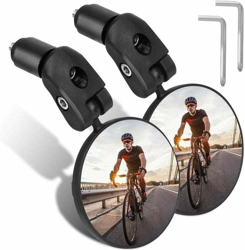 Thumbnail - Fahrradspiegel am Lenkerende, HD-Weitwinkel-Fahrradrückspiegel, um 360 Grad drehbarer konvexer Lenkerspiegel