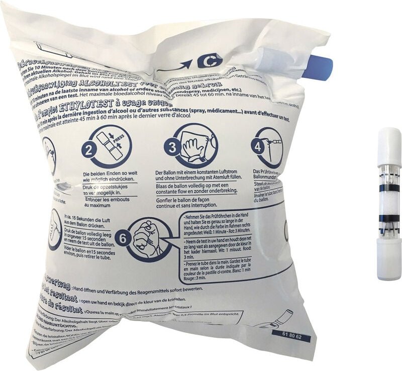 ACE - Alkoholtester Weiß, Blau, Gelb 0.0 bis 0.5 ‰ Mit NFX-Zulassung