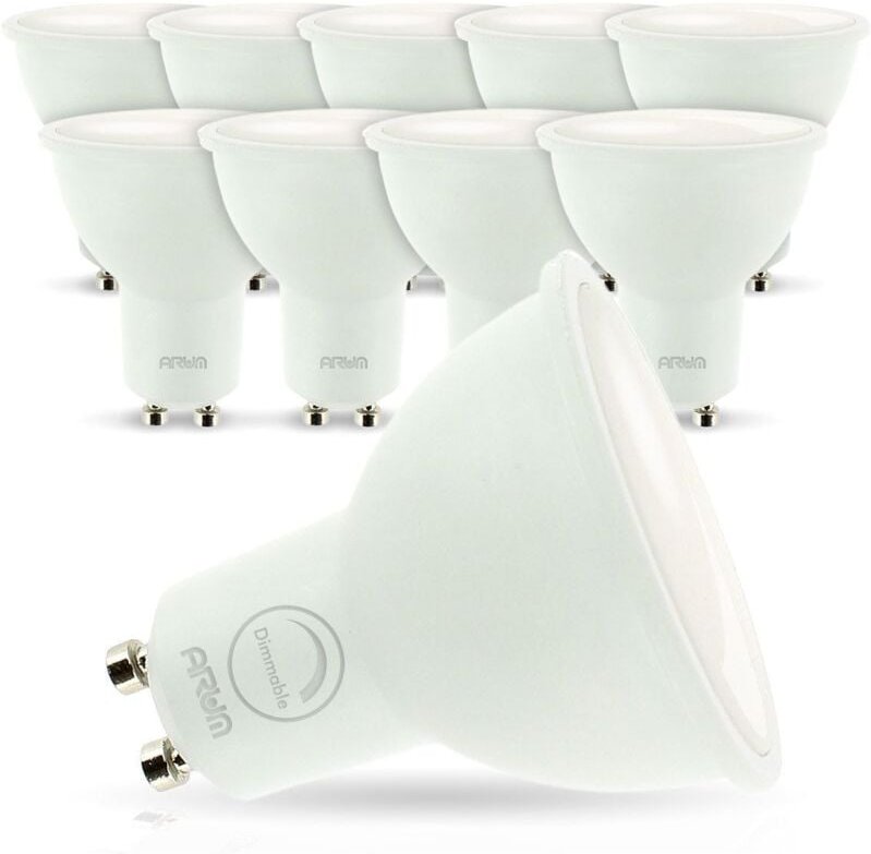 Arum Lighting - Charge von 10 Led Birnen GU10 7W eq. 60W Dimmbar Farbtemperatur: 4000K neutralweiß