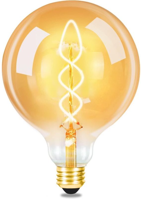 1 Vintage E27 LED-Glühbirne - Edison G125 2700K 4W Glühbirne, warmweißes Licht, Retrodesign aus Glas