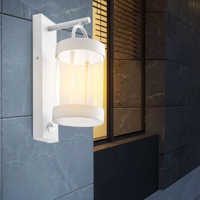 LED Wandlampe Außenleuchte Fassadenlampe weiß Laterne Haustürleuchte, Aluminium, 1x LED warmweiß, HxBxD 33x18,5x12,5 cm