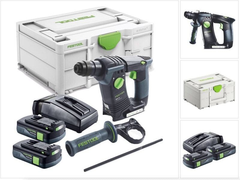 Thumbnail - Bhc 18-Basic Akku Bohrhammer 18 v 1,8 j sds Plus Brushless + 2x Akku 3,0 Ah + Ladegerät + Systainer - Festool