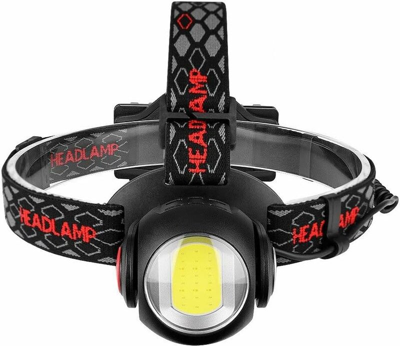 Gotrays - Wiederaufladbare LED-Stirnlampe, 7 Modi, Stirnlampen, USB-Lade-Stirnlampe, einstellbarer Bewegungssensor, wied...