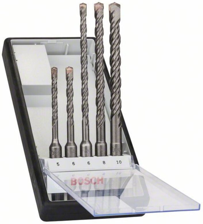 Accessories 2607019927 Hartmetall Hammerbohrer-Set 5teilig 5 mm, 6 mm, 6 mm, 8 mm, 10 mm sds - Bosch