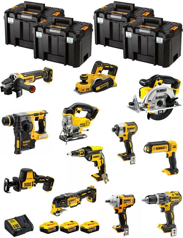 Dewalt - Kit DWK1200T (DCD796+DCH273+DCG405+DCF887+DCF894+DCS331+DCS391+ DCS355+DCP580+DCS369+DCL050+DCF620+3x5,0Ah+DCB1...