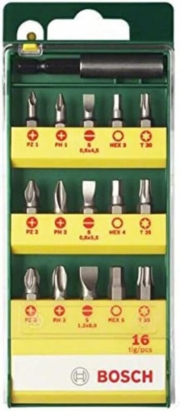 Accessories Promoline 2607019453 Bit-Set 15teilig Schlitz, Kreuzschlitz Phillips, Kreuzschlitz - Bosch