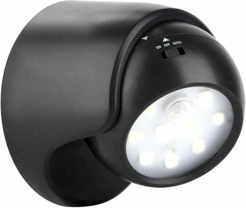 Kabelloser LED-Fluter mit Bewegungssensor für Innen/Außen – batteriebetrieben – Schwarz