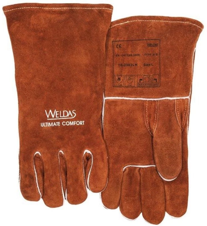 Schweißerhandschuhe Gr.XL(9,5) braun Qualitäts-Rindspaltleder EN388,EN12477 10PA - Weldas