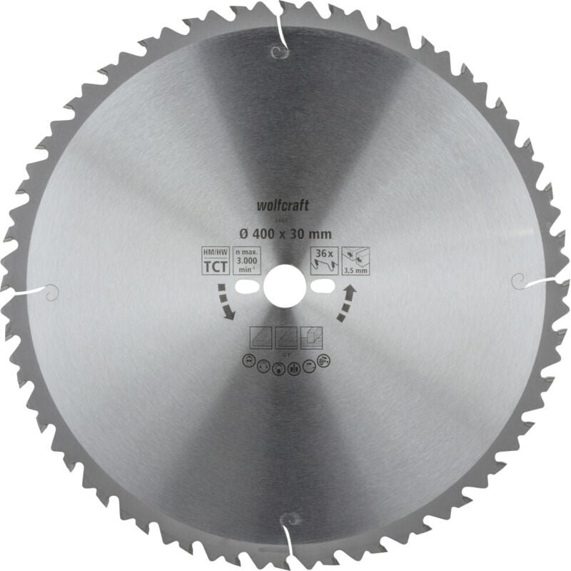 Thumbnail - Wolfcraft - Kreissägeblatt Serie grün ø 400 mm Bohrung ø 30 mm Sägeblätter & Sägehilfen