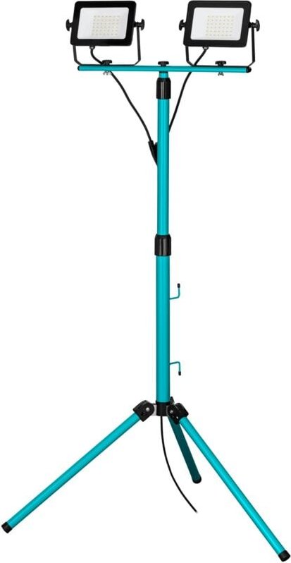 Thumbnail - Baustrahler led mit Stativ, Arbeitsleuchte höhenverstellbar aus Aluminium und Kunststoff, Arbeitsscheinwerfer 2-fach in ...