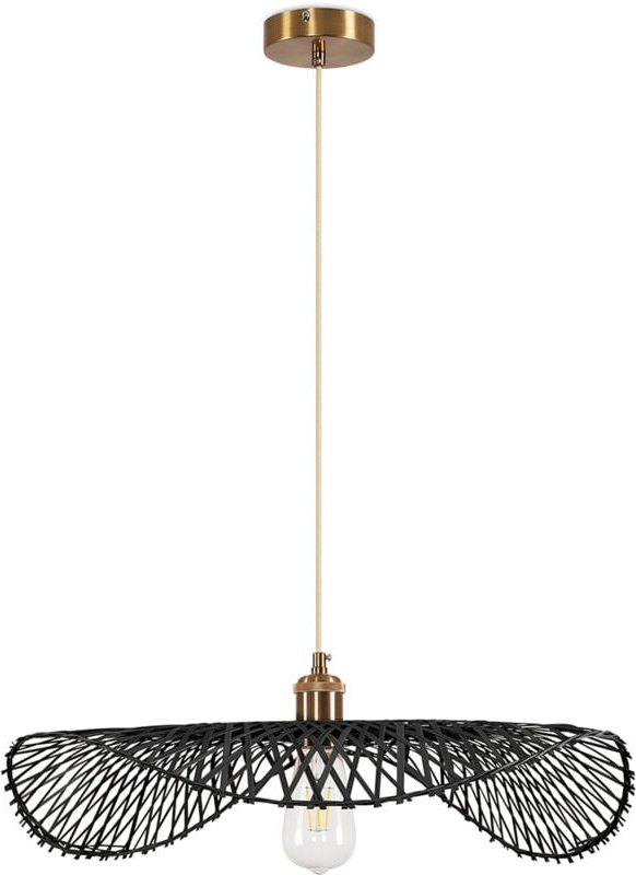 Privatefloor - Bambus-Deckenlampe - Pendelleuchte im Boho-Bali-Design - Bahati Schwarz