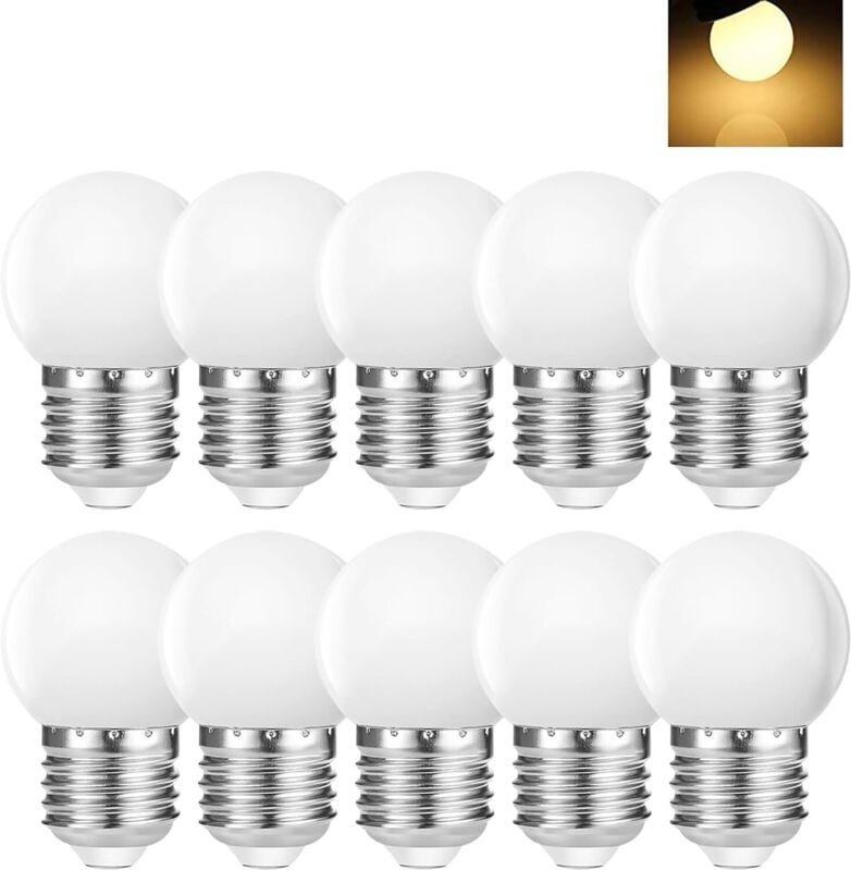 Lablanc - 10 Stück E27-Schraubsockel, 1 w LED-Globe-Glühbirne, 5 w Glühbirnenersatz, für Feiertags-Party-Dekoration, War...