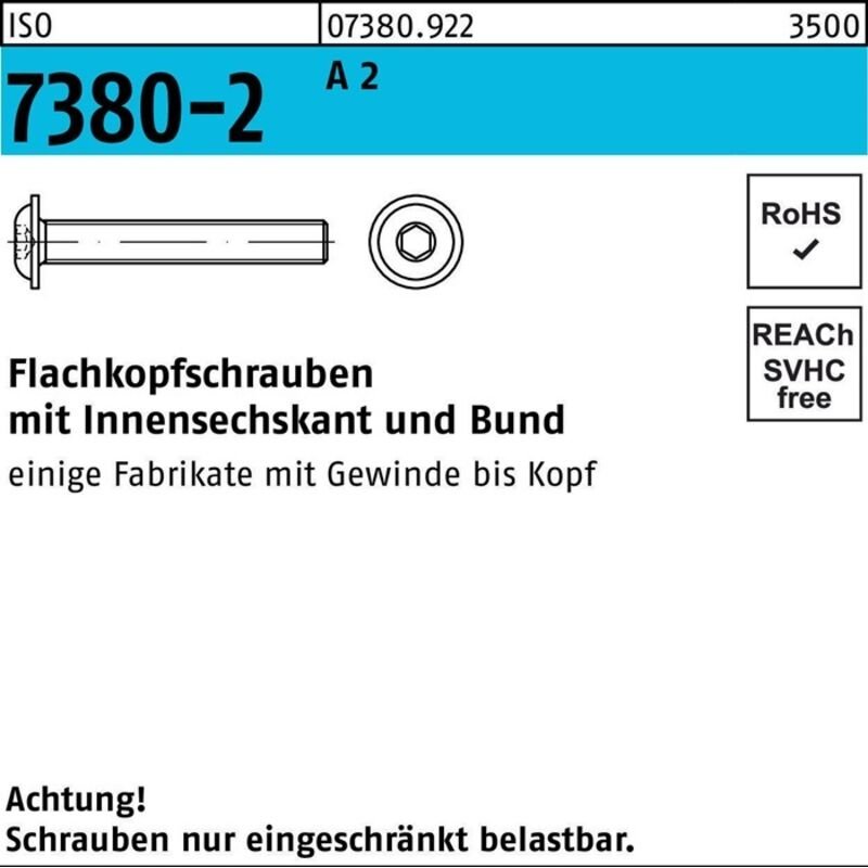 Thumbnail - Flachkopfschraube iso 7380-2 m.Bund/Innensechskant m 8 x 40 a 2