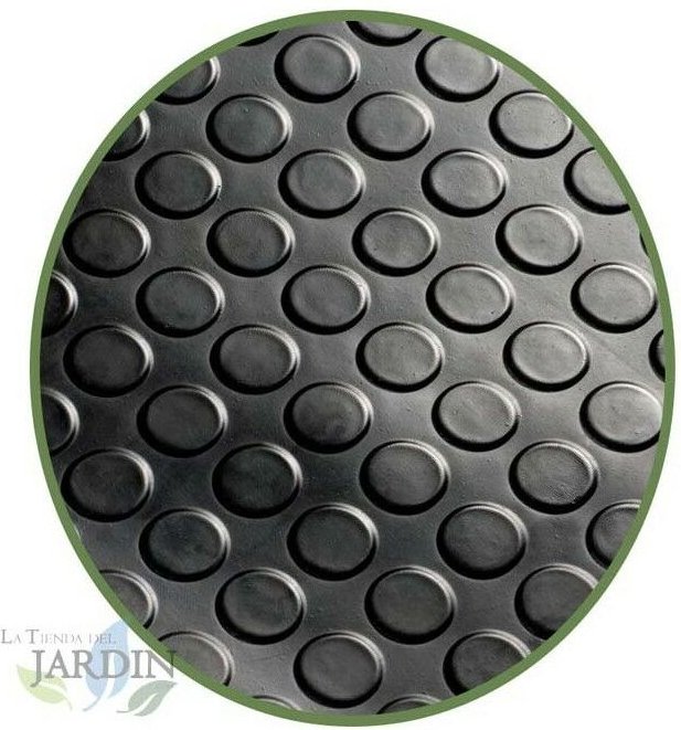 Gummibodenbelag 1 x 10 m, Kreise 3 mm. Geeignet für belebte und stark frequentierte Orte. Rutschfeste Oberfläche und ein...