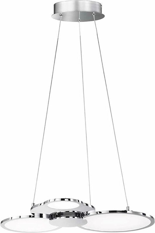 Wofi - Hängelampe led Pendelleuchte Dimmer Wohnzimmer Hängeleuchte Chrom, alu, 1x led 32 Watt 2600 Lumen warmweiß, l 58 ...