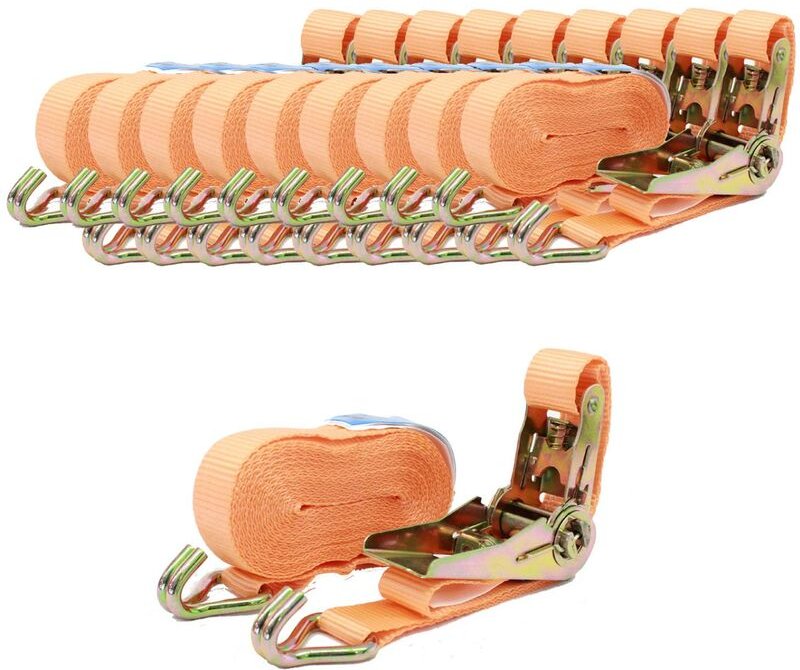 Baumarktplus - 10x Profi Ratschen Spanngurt Spanngurte Zurrgurt 2-tlg 6m 0,8t 0,8to 800kg tüv/gs orange