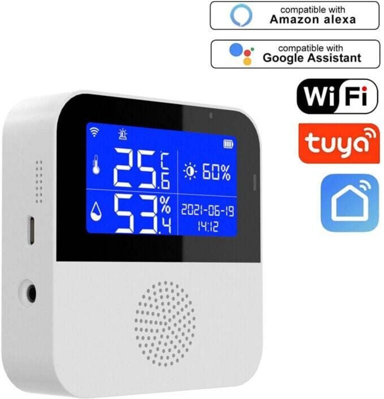 WiFi-Thermometer-Hygrometer-Sensor mit externer Sonde, kabelloser digitaler Temperatur- und Feuchtigkeitsmonitor,