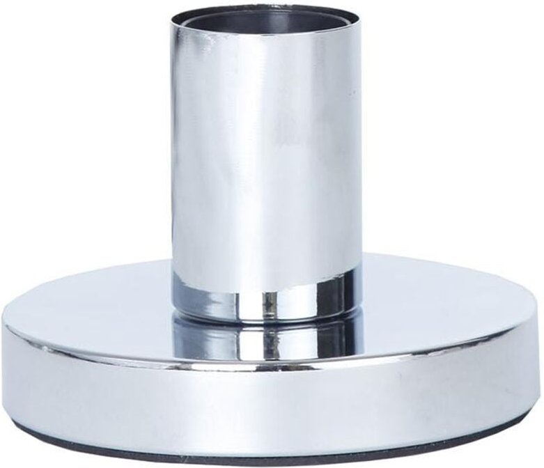 Trading Lampenbasis ,Glans' mit E27 Fassung, Metall, Hochglanz Silber, h 8,5cm - Star