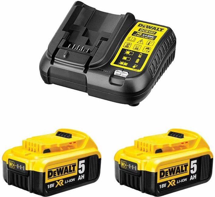 Dewalt - Power Set (2 x 18V 5,0 Ah + DCB107)