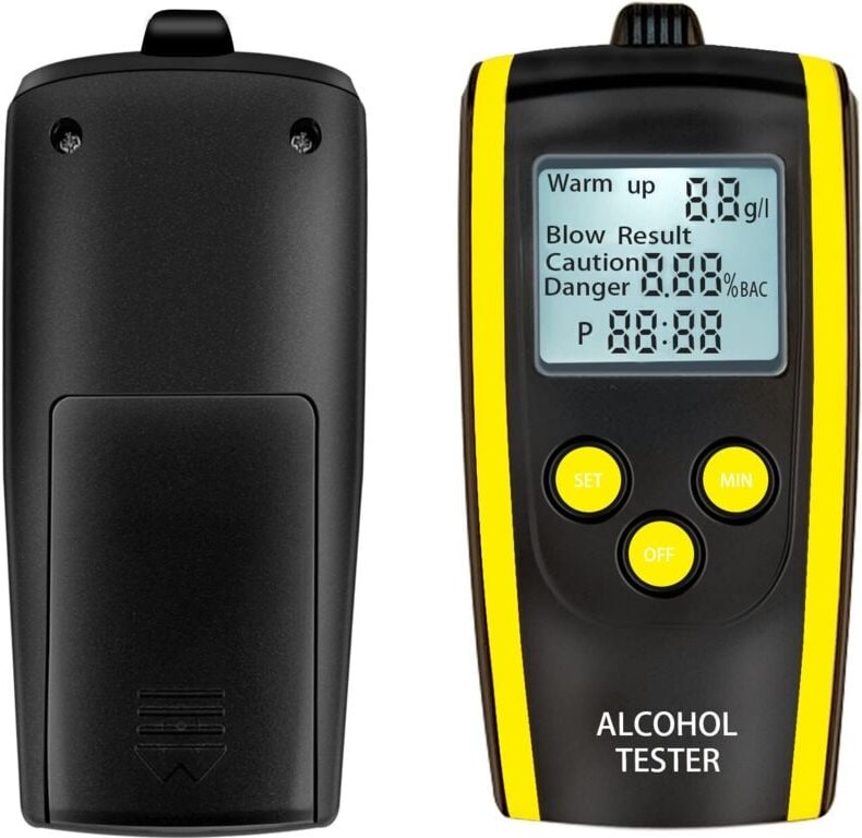 Alkoholtester, professioneller Alkoholtest, digitaler tragbarer Ethylalkoholdetektor mit hintergrundbeleuchtetem LCD-Dis...