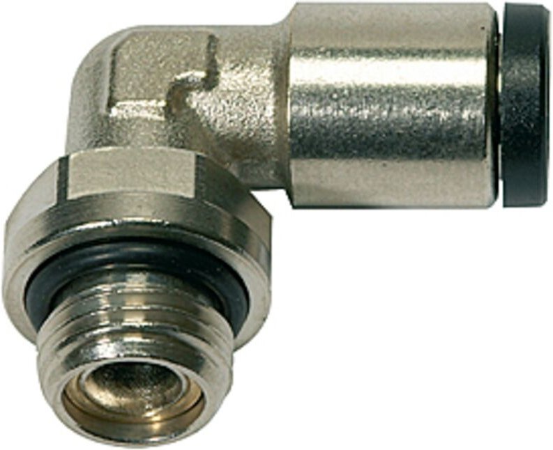 L-Steckverschraubung »click-clock«, drehbar, g 1/4 außen, ø 5 mm - Riegler