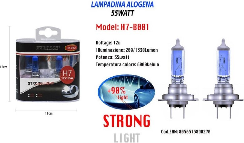 Maxtech - Trade Shop - halogen-ersatzlampen für autos H7 55WATT 12V weisses licht H7-B001 -