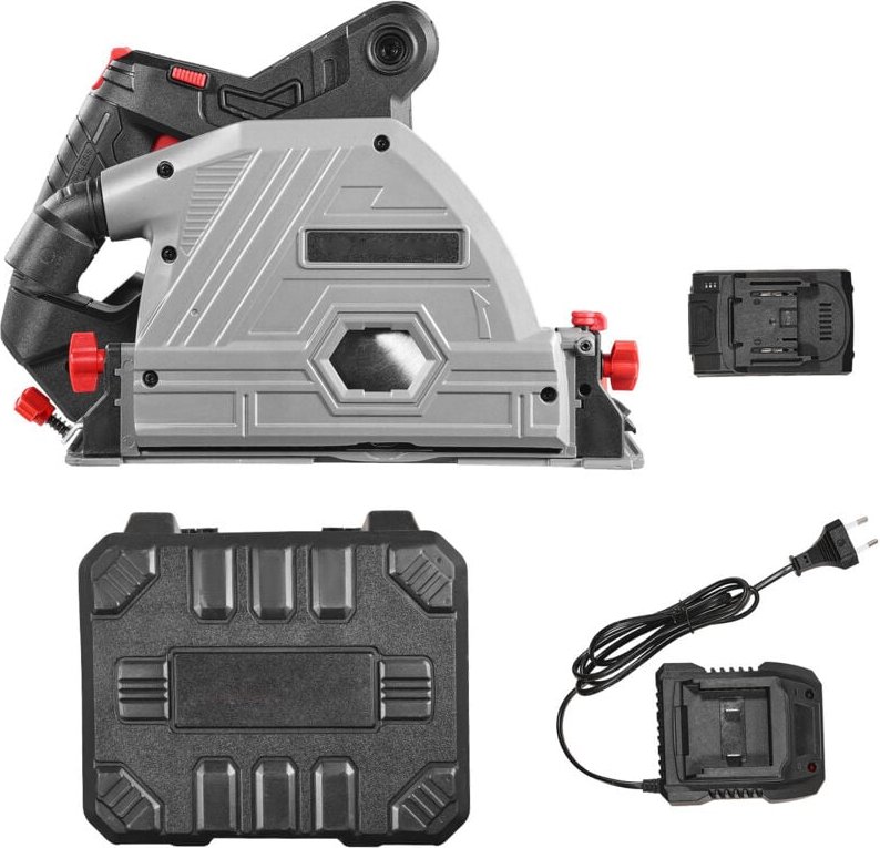 Mophorn - Tauchkreissäge mit 139,7mm Sägeblatt, bürstenloser Motor, Handkreissäge mit 4 Ah 20V Akku, Hartschalenkoffer, ...