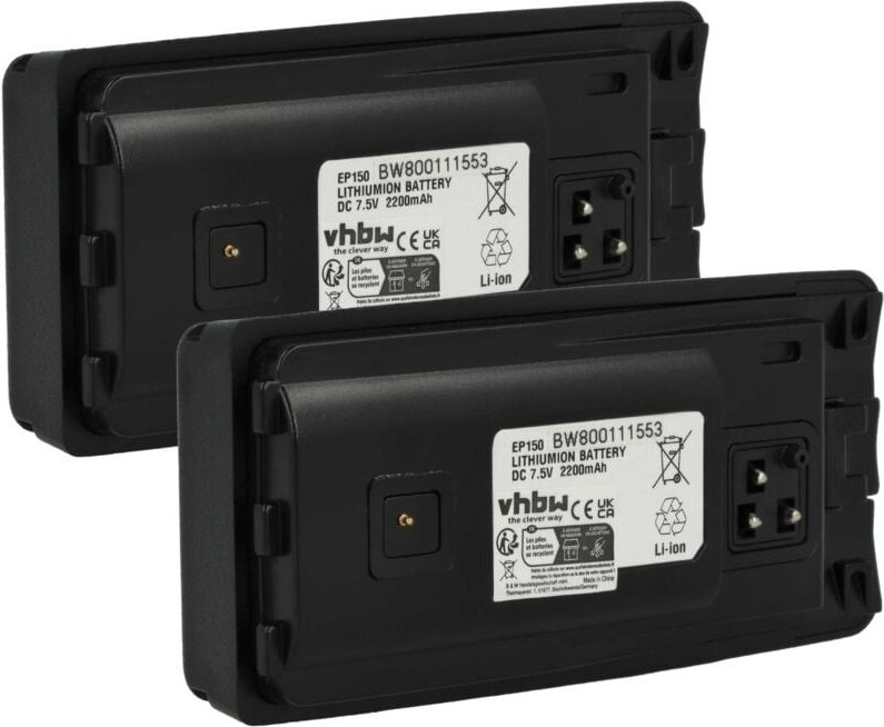 vhbw 2x Akku Ersatz für Motorola RLN6305B, RLN6305C, RLN6305D für Funkgerät, Walkie Talkie (2200 mAh, 7,5 V, Li-Ion) + G...