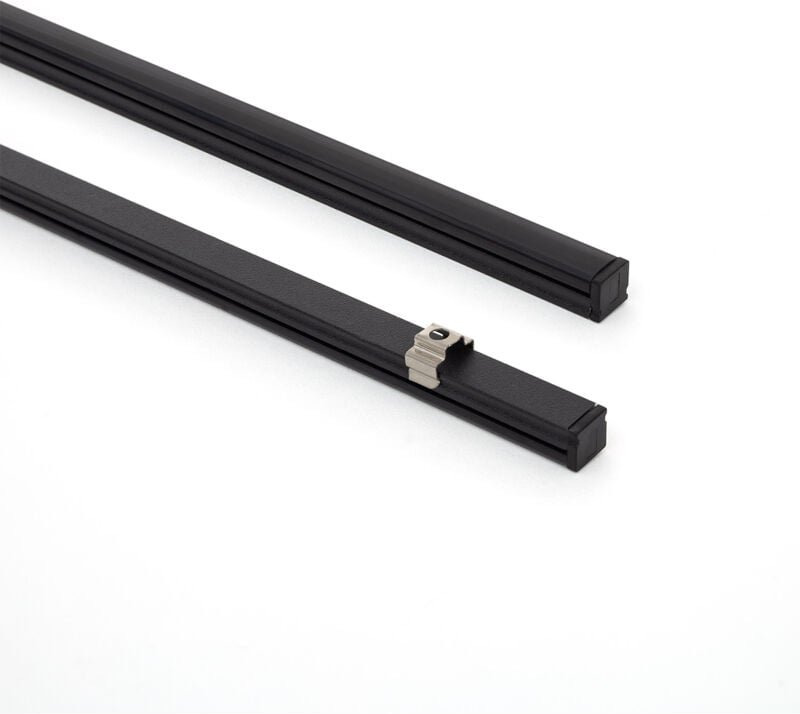 Ledkia - Aluminiumprofil Aufbau 8x8 mit für led Streifen bis 6 mm Schwarz 2 m Schwarz transluzent