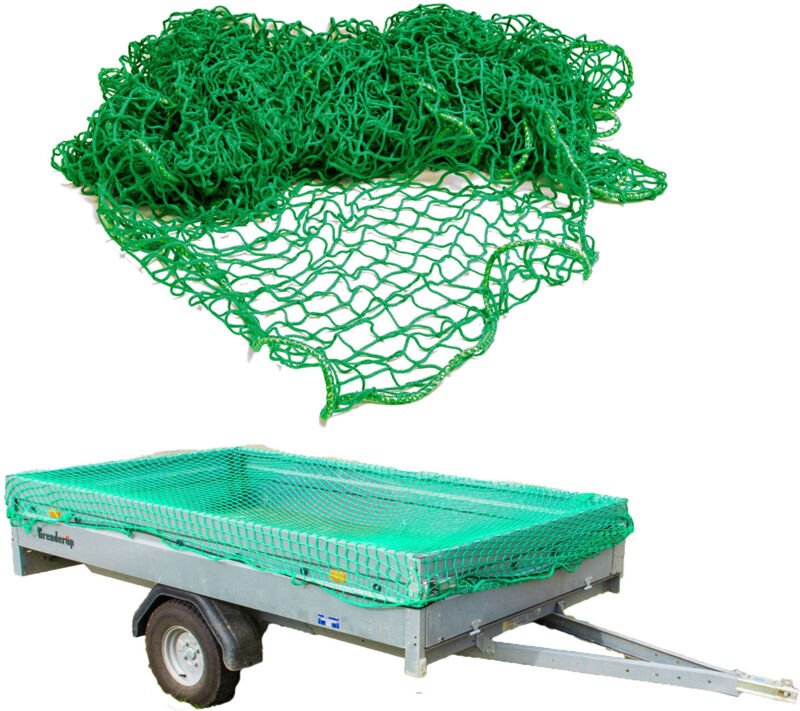 Gepäcknetz Anhängernetz 3x6 m grün Ladungssicherungsnetz Transportnetz Spannnetz