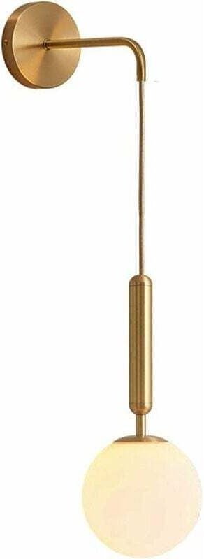 Moderne E27-Glaskugel-Wandlampe, nordische minimalistische Innenbeleuchtung, Wandlampe für Schlafzimmer, Wohnzimmer, Gan...