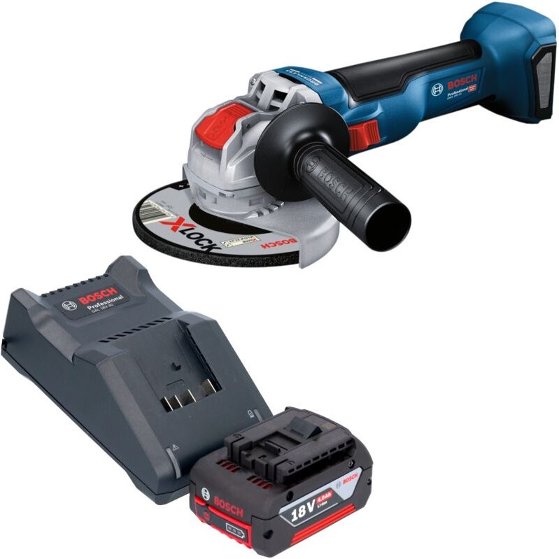 Bosch GWX 18V-10 Akku Winkelschleifer 18 V 125 mm Brushless + 1x Akku 4,0 Ah + Ladegerät