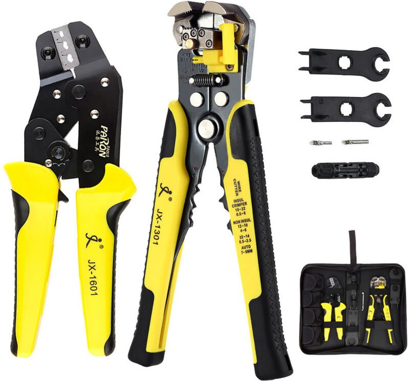 Decdeal - Paron Professional Solar Panel Crimping Tools 2,5-6 mm² 14-10AWG Drahtverbinder-Schnittkit mit Stripperzange