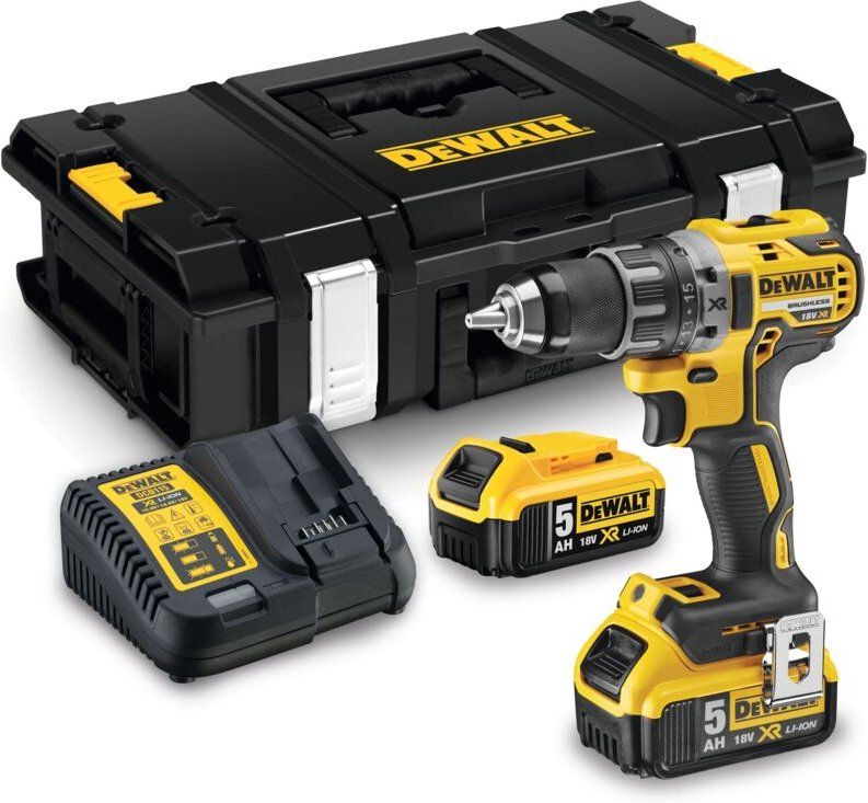 Thumbnail - 18V DEWALT Brushless-Schraubmaschine + 2 x 5Ah Li-Ion Akkus + Tstak-Koffer - DCD791P2
