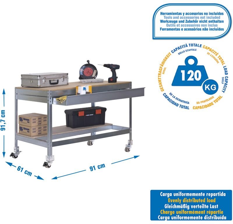 Simonrack Arbeitstisch modern Metall Holz 957x910 mm