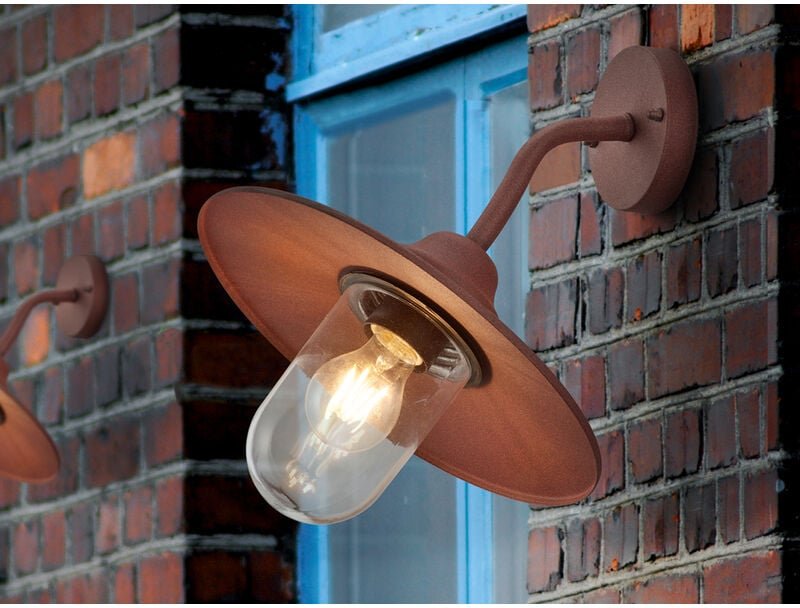 Vintage Außenwandleuchte brenta in Rostoptik, Höhe 32cm
