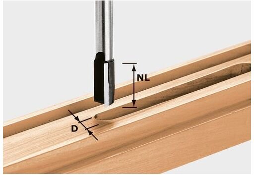Hw S8 D10/20 Nutfräser 10 x 20 x 60 x 8 mm ( 490959 ) für Oberfräse of 900, of 1000, of 1010, of 1010 r, of 1400, of 200...