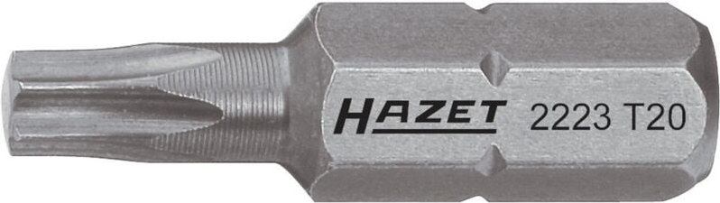 HAZET Bit 2223-T9 Sechskant massiv 6,3 (1/4 Zoll) Innen TORX® Profil T9