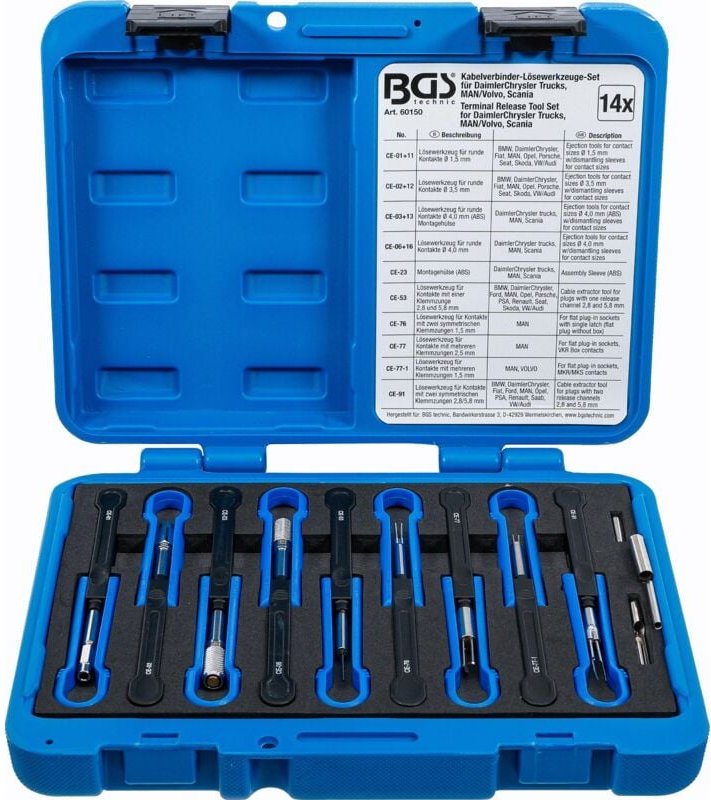 Kabelverbinder-Lösewerkzeug-Satz für MAN, Volvo 14-tlg.