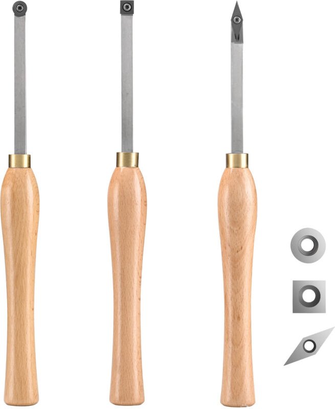 Mophorn 3-teiliges Drehmeißel-Set für Holzbearbeitung, Drechselwerkzeuge mit Hartmetallspitze und Stahlklingen, inklusiv...