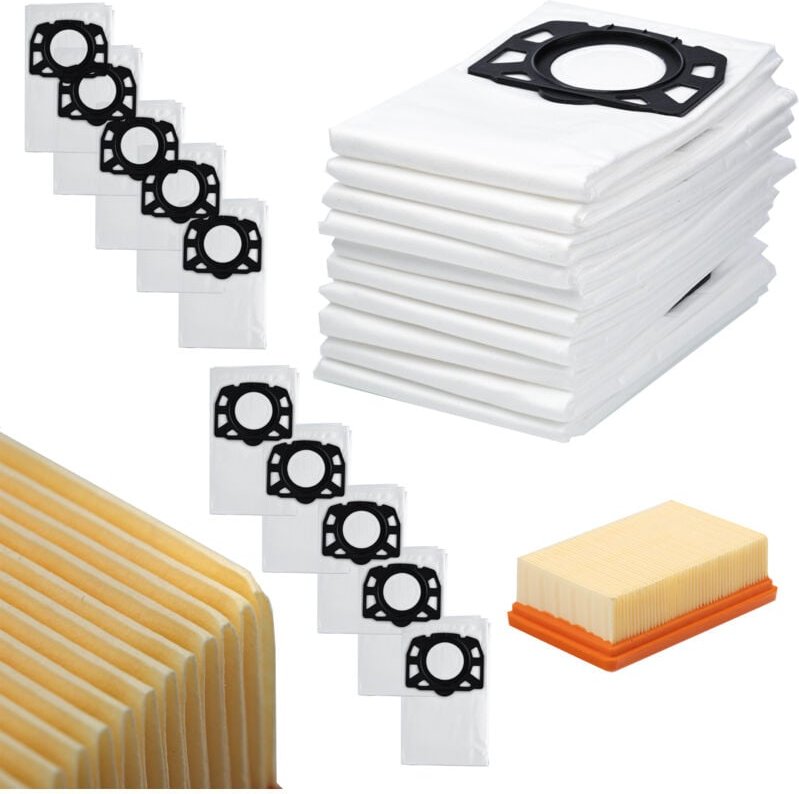 10 Beutel + Filter für Kärcher WD6 WD4 WD5 MV4 Staubsauger