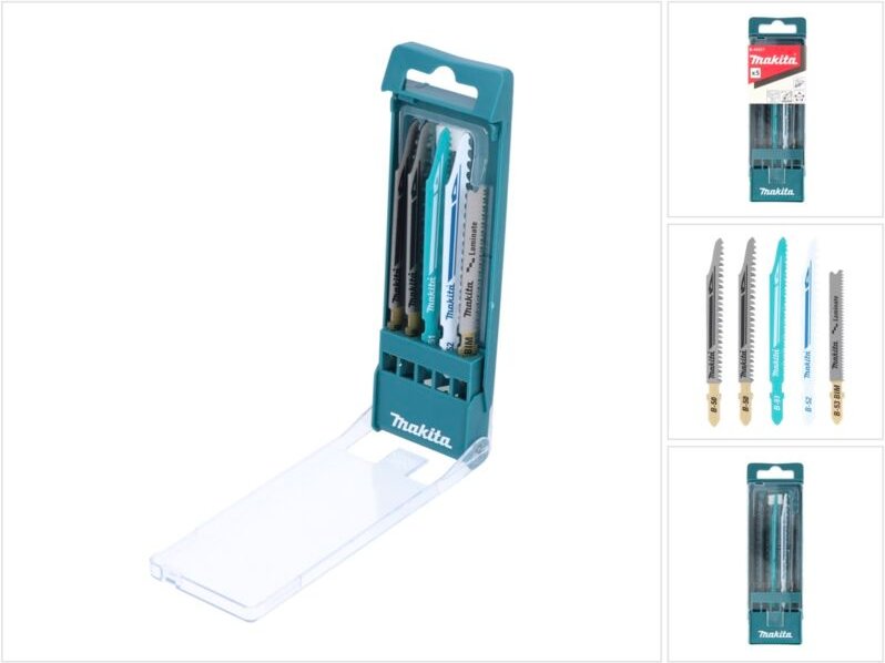 B-48527 Stichsägeblatt Set 5 tlg. 60 - 77 mm Holz / Kunststoff / Weichstahl / Parkett / Laminat - Makita