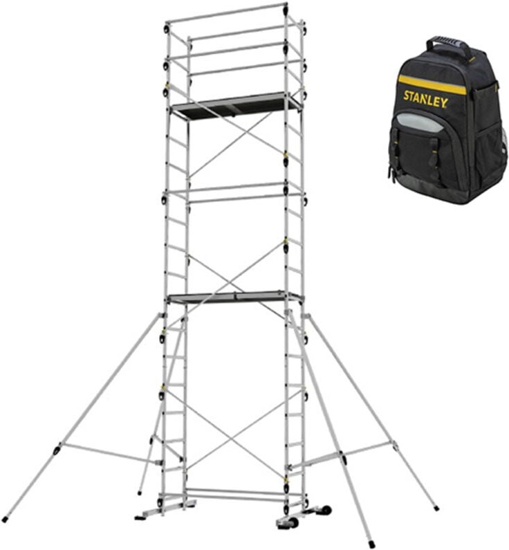 Gerüst für den Hausgebrauch : 6,65m maximale Arbeitshöhe + Rucksack - TEKUP/REH-SAC