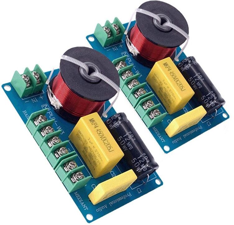 2PCS 200W 3-Wege-Audio-HiFi-Filterplatine Stereolautsprecher-Crossover-Filter HöHen/Bass 3-Einheiten-Frequenzteiler