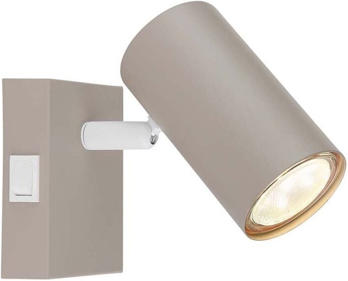 Wandleuchte Wandlampe Wohnzimmerlampe Metall sandfarben beweglich Schalter L12cm