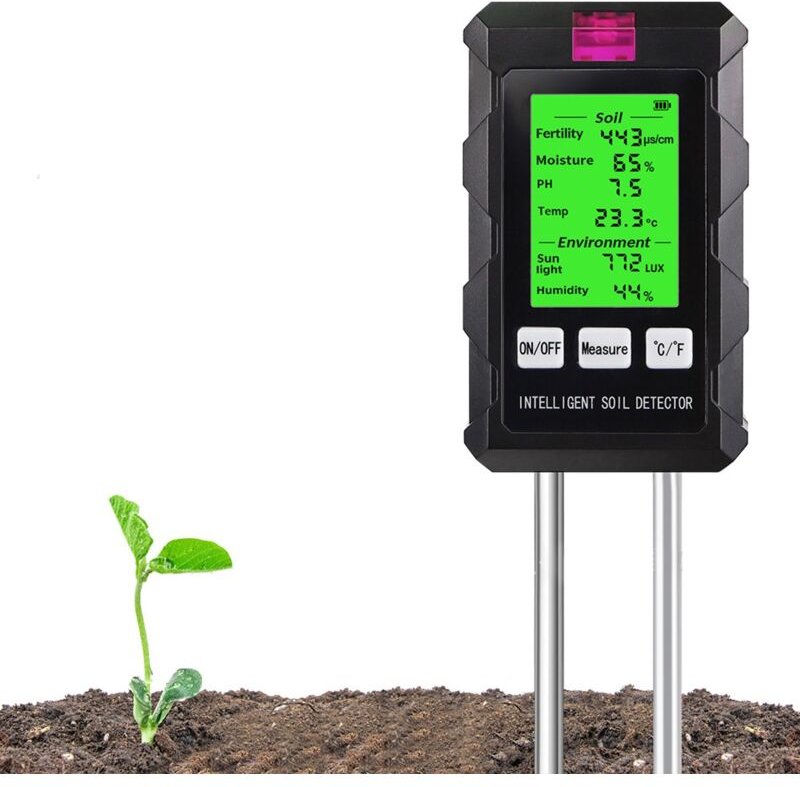 6-in-1 bodentester, bodenfeuchte-, ph-wert-, temperaturmessgerät für genaue bodenanalysen, ideal für gartenpflege und la...