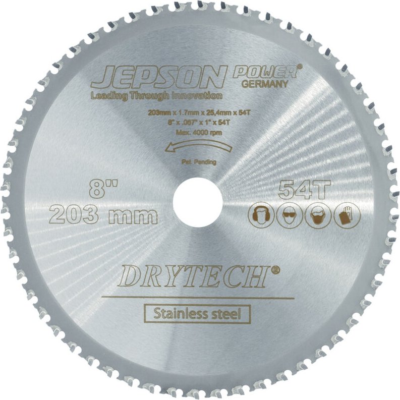 Drytech® HM-Sägeblatt ø 203 / 54Z für Edelstahl - Jepson